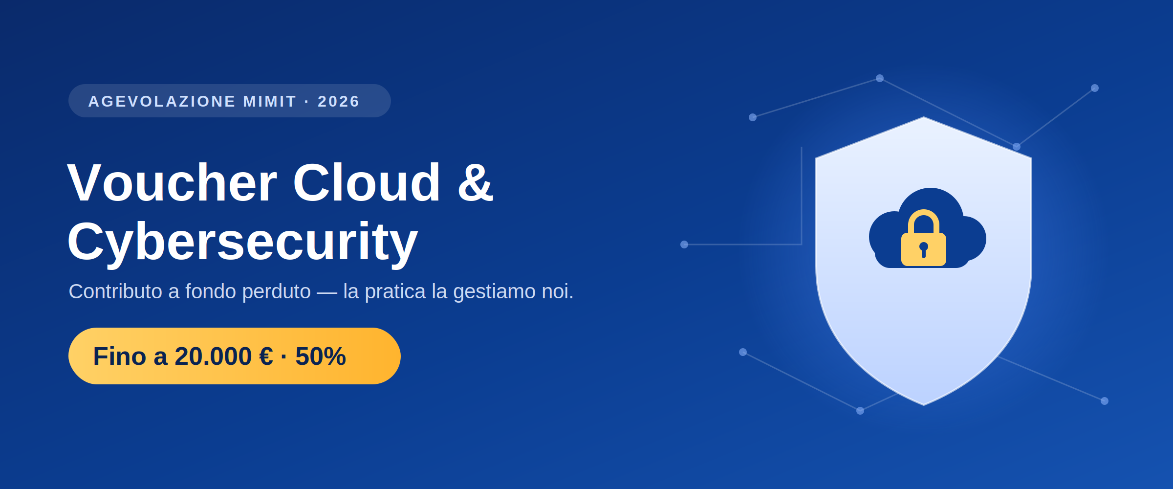 Voucher Cloud e Cybersecurity MIMIT - fino a 20.000 euro a fondo perduto