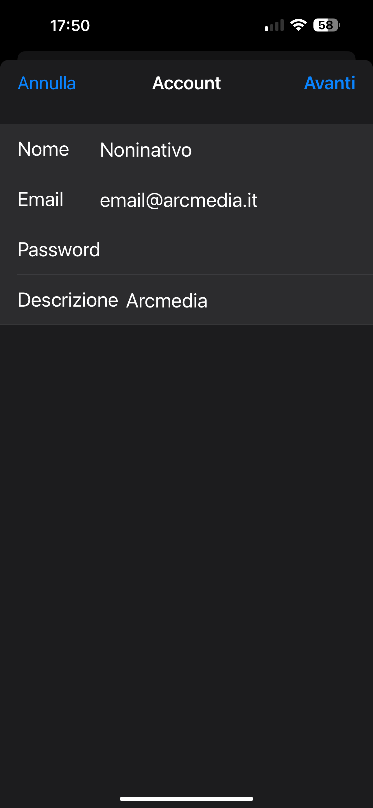 Inserisci informazioni