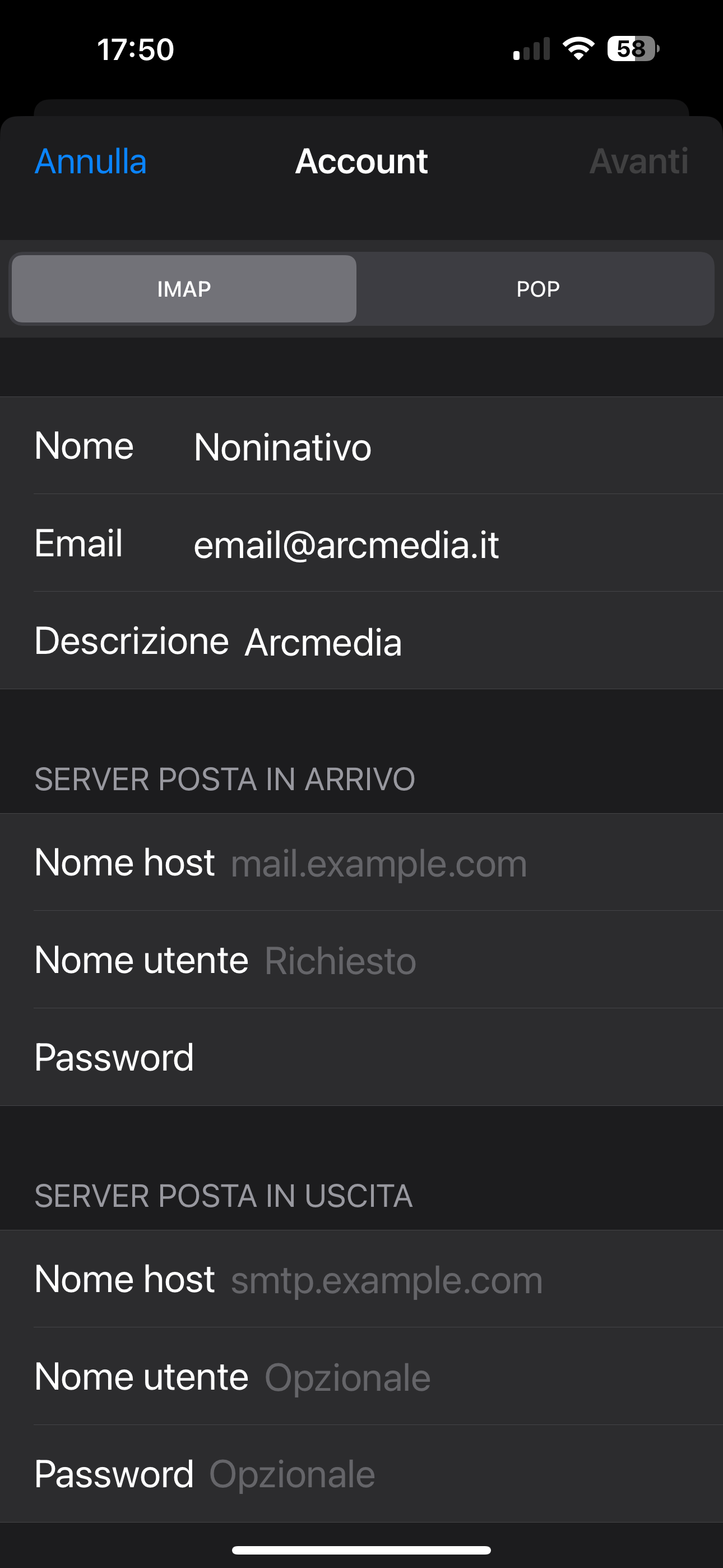 Modifica dati