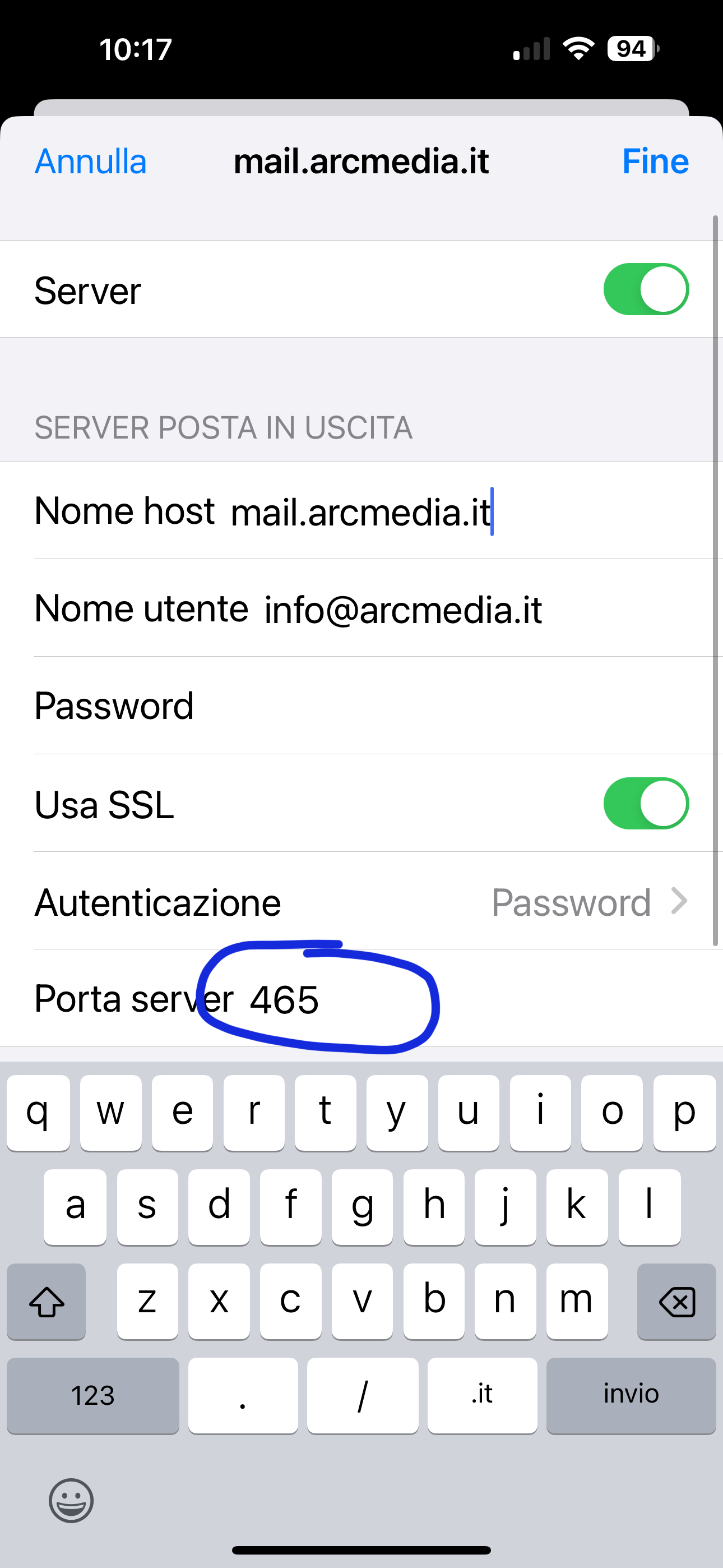 smtp arcmedia.it